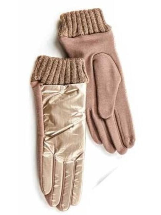 Set with Beanie Knitted in Brown color