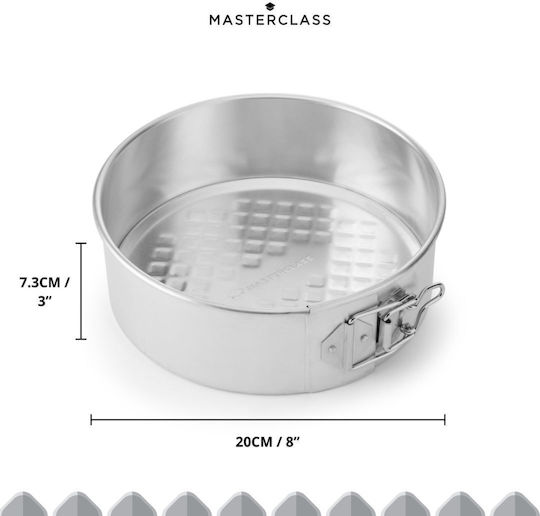 Kitchen Craft Φόρμα Ζαχαροπλαστικής για Κέικ Στρογγυλή από Αλουμίνιο με Αποσπώμενη Βάση 21.5x21.5x7εκ.