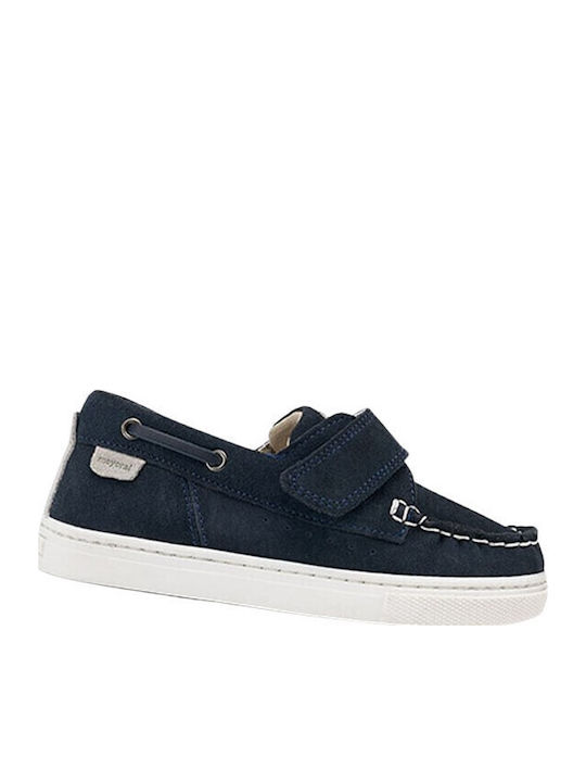 Anatomice Pantofi copii din piele cu velcro Albastru