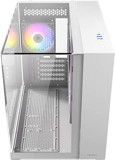 Antec CX600M Trio ARGB Gaming Mini-Turm Computergehäuse mit Seitenfenster Weiß