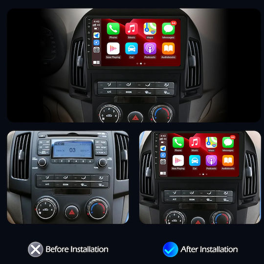 Ηχοσύστημα Αυτοκινήτου για Hyundai i30 2007-2012 (Bluetooth/USB/WiFi/GPS/Apple-Carplay/Android-Auto) με Οθόνη Αφής 9"