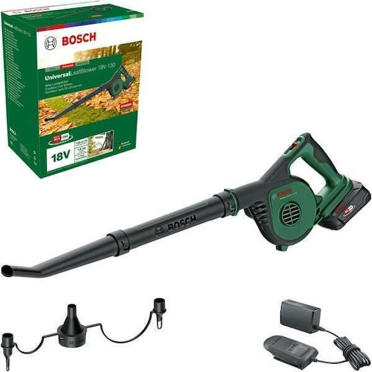 Bosch Φυσητήρας Χειρός 18V με 1 Μπαταρία 2.5Ah & Ρύθμιση Έντασης με Μέγιστη Ταχύτητα Αέρα 245km/h