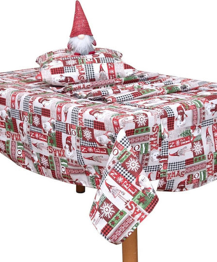 Viopros Set Christmas Tablecloths Runner Fabric Multicolored 2pcs