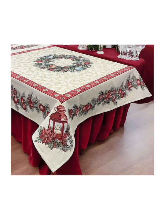 Linea Home Xmas Light Τραπεζομάντηλο με Λουλούδια & Κλαδιά