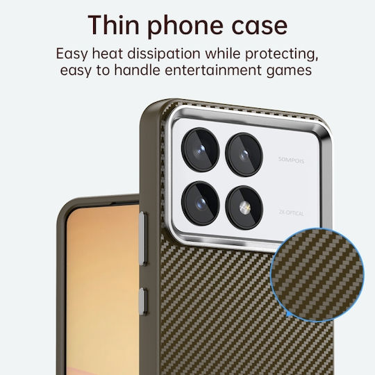 Series Carbon Fiber Imd Back Cover Plastic / Silicon 2mm Maro (Poco F6 Pro)