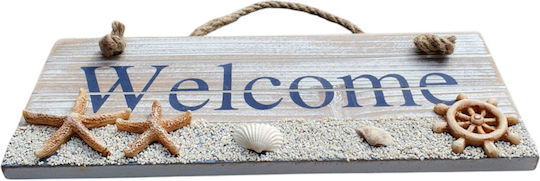 Handmade Beige Wooden Sign 24x10cm