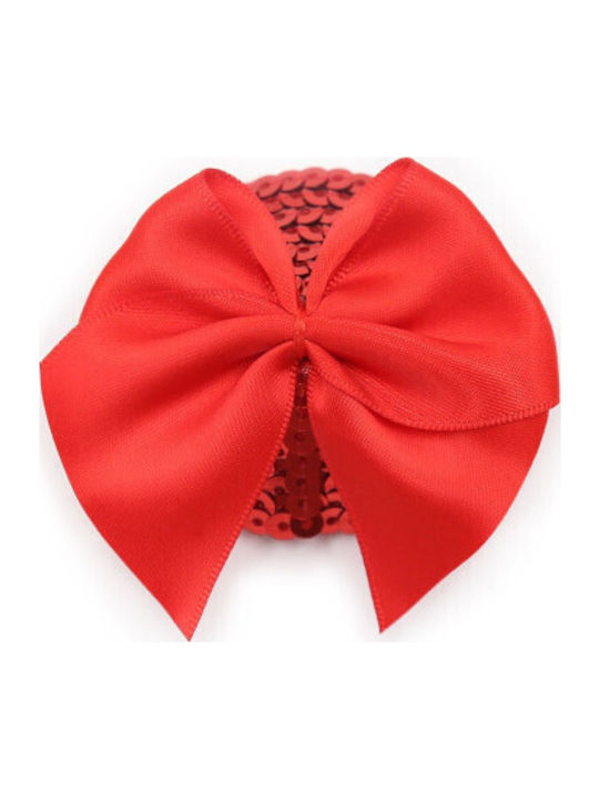 Naughty Toys Bowknots Sequin Round Nipple Covers Κόκκινα