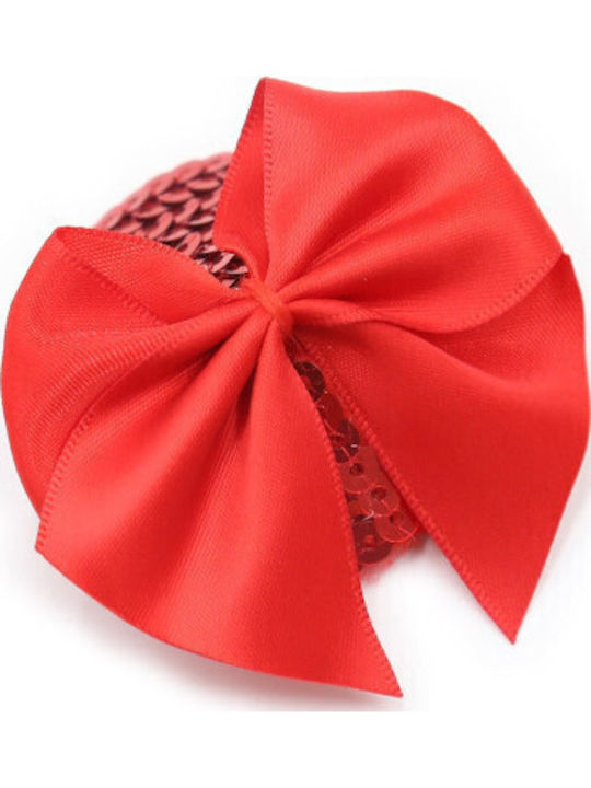 Naughty Toys Bowknots Sequin Round Nipple Covers Κόκκινα