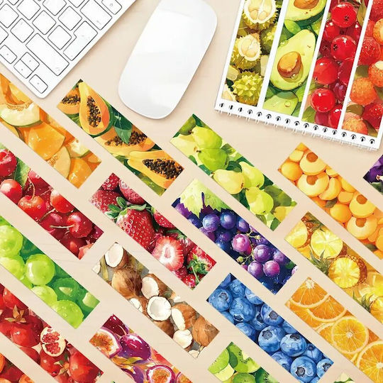 Set 30 Cardboard Bookmarks Book Lovers Fruit Design Multicolored Red 15 Pieces