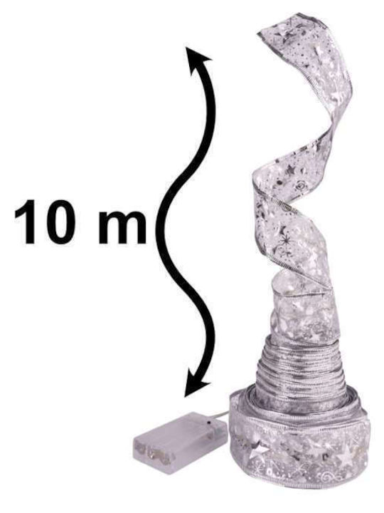 Crăciun Panglică Iluminată Alb 14x7cm 1buc