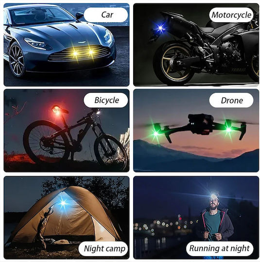 LED Wiederaufladbare Stroboskoplichter Fernbedienung RGBW Drohnen Boote Motorräder Autos 10 Stück TC-203