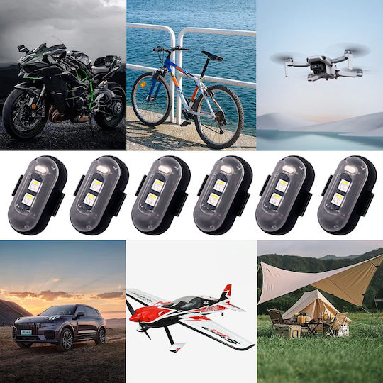LED Rechargeable Strobe Lights Remote Control RGBW Drones Boats Motorcycles Cars 8pcs TC-202