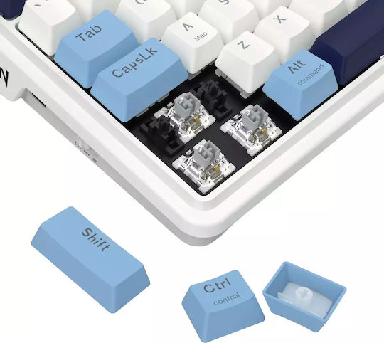 Redragon Antonium Pro Leopard Ασύρματο Gaming Μηχανικό Πληκτρολόγιο Tenkeyless με RGB φωτισμό (Αγγλικό US) Λευκό