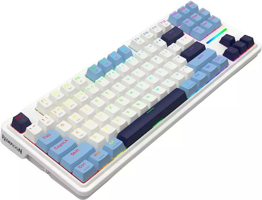 Redragon Antonium Pro Leopard Ασύρματο Gaming Μηχανικό Πληκτρολόγιο Tenkeyless με RGB φωτισμό (Αγγλικό US) Λευκό