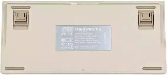 Epomaker Epomaker TH80 Pro V2 Ασύρματο Gaming Μηχανικό Πληκτρολόγιο 75% με Epomaker Budgerigar διακόπτες και RGB φωτισμό (Αγγλικό US) Λευκό