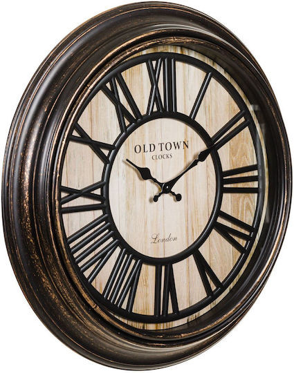 Antikes Wanduhr Glas Schwarz Ø50cm