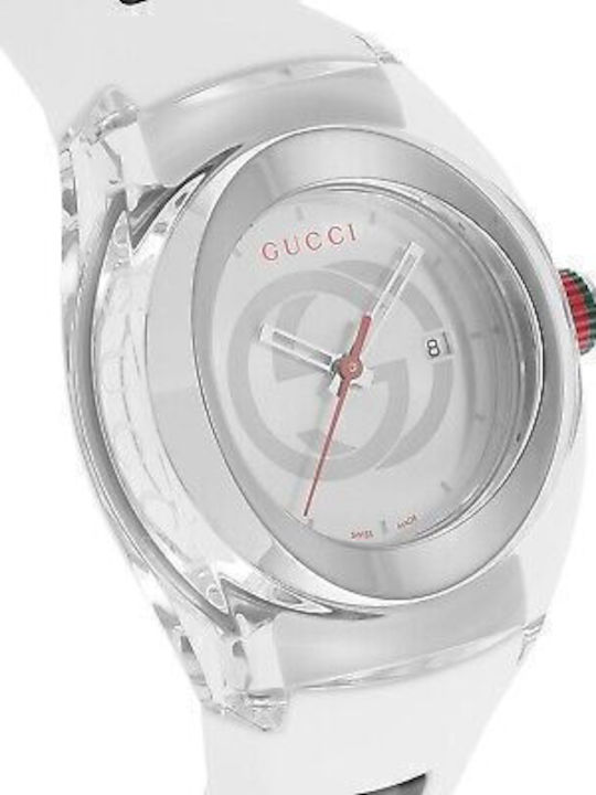 Gucci Women's Watch with White Rubber Strap YA137302