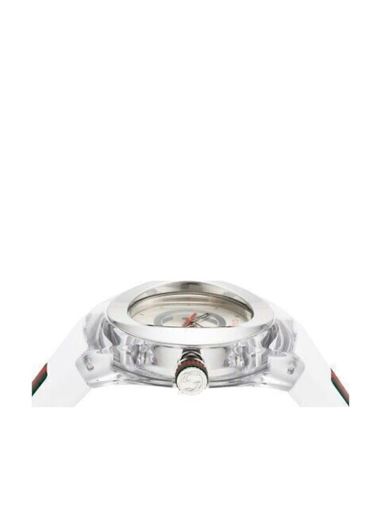 Gucci Women's Watch with White Rubber Strap YA137302