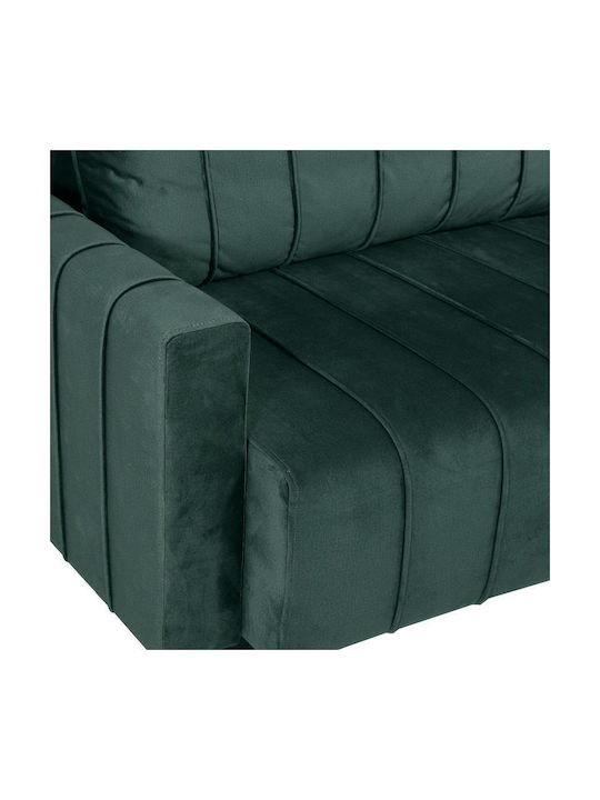 Comfort Four Seater Couch Bed with Storage Space Green 235x104x80 cm