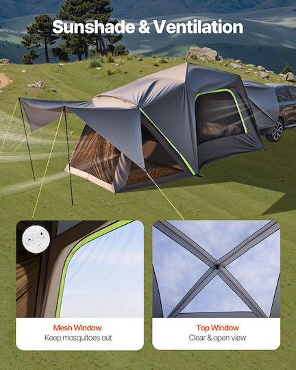 Vevor Σκηνή Camping Αυτοκινήτου Γκρι με Διπλό Πανί 3 Εποχών για 8 Άτομα 305x310x230εκ.