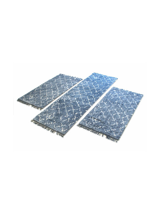 Royal Carpet Modern Bedroom Rugs Set Blue Cream E103534 3pcs