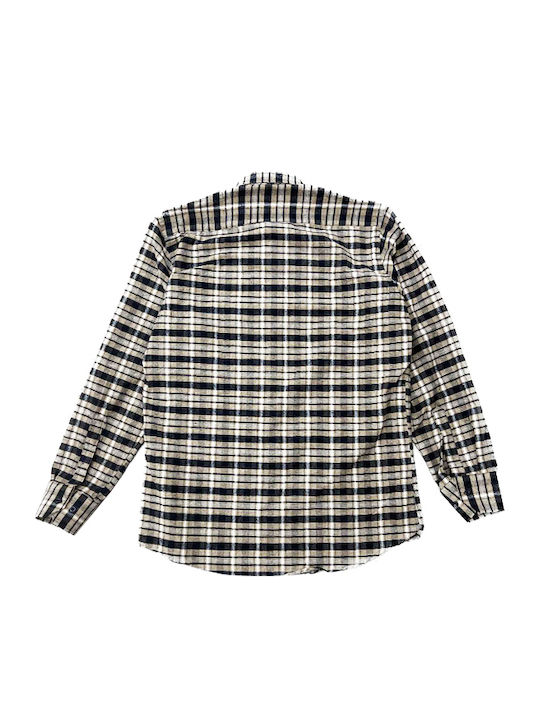Long-sleeved Flannel Shirt Blue