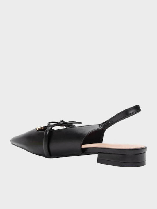 Damen Ballerinas Slingback mit Riemen in Schwarz Farbe