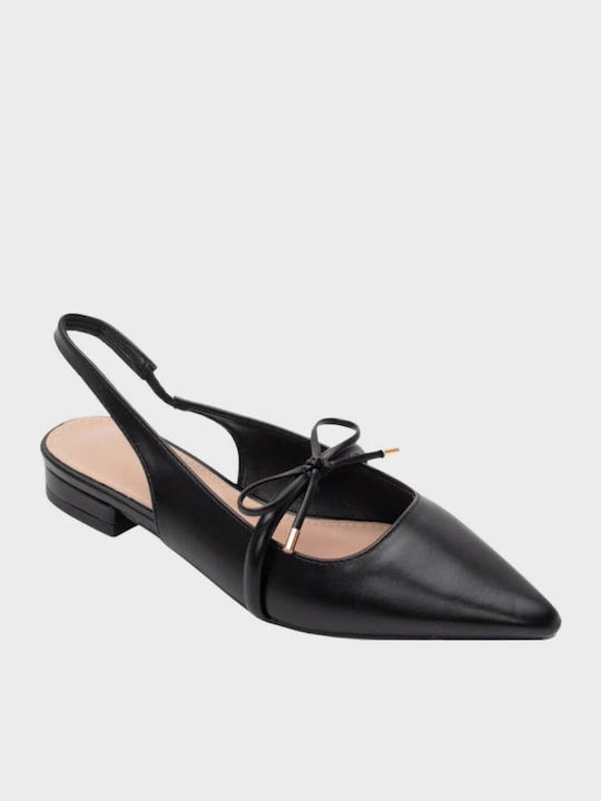 Damen Ballerinas Slingback mit Riemen in Schwarz Farbe