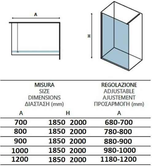 Orabella Serena Καμπίνα Ντουζιέρας με Συρόμενη Πόρτα 120x200cm Clear Glass