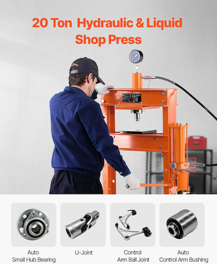 Vevor 20 T Hydraulic Shop Press Hydraulic Press Press Plate Bending