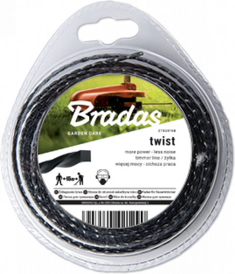 Bradas Square Twist Brush Cutter Trimmer Line 2.4mm 15m ZTS2415B