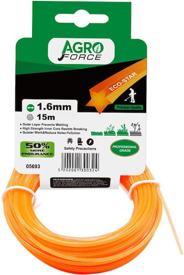 Agroforce Star Brush Cutter Trimmer Line 2.4mm 15m 05695