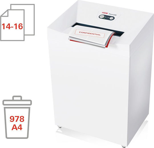 HSM Pure 530 Strip Cut 16-Sheet Paper Shredder