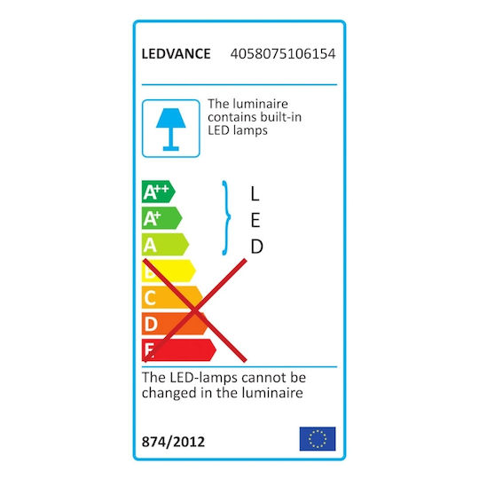 Osram Under-Cabinet LED Light 14W Warm White with Switch L120xD2.8xH4.1cm