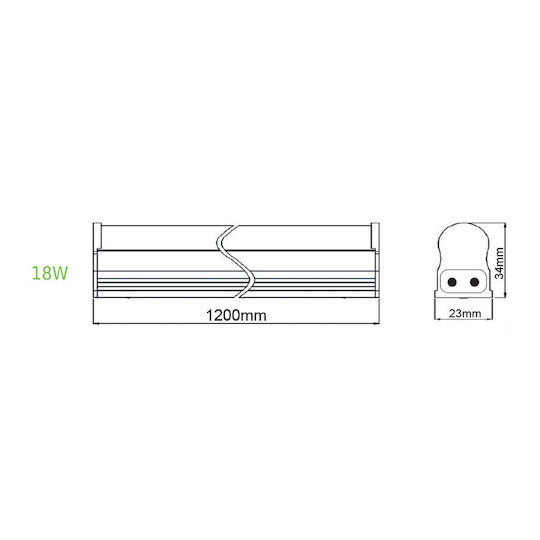 Aca Under-Cabinet LED Light 18W Cool White with Switch 120cm