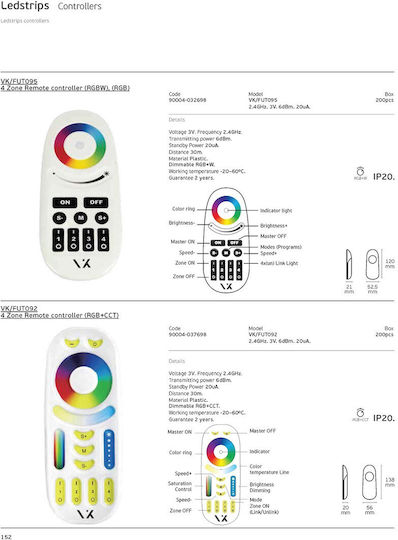 VK Lighting Τηλεχειριστήριο Αφής 90004-037698