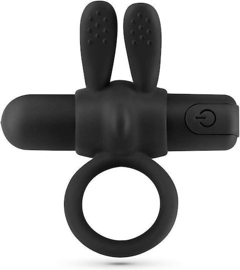 Crushious Wonka Rechargeable Vibrating Cock Ring Black 7.8cm 10 Speeds