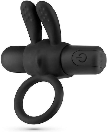 Crushious Wonka Rechargeable Vibrating Cock Ring Black 7.8cm 10 Speeds