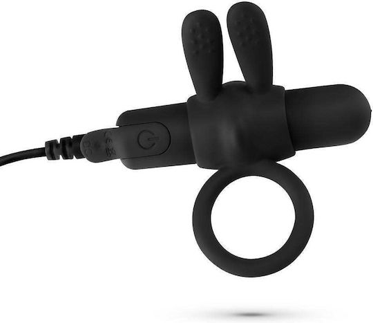 Crushious Wonka Rechargeable Vibrating Cock Ring Black 7.8cm 10 Speeds