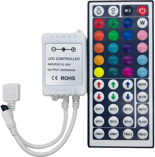 Led7 Controller Ασύρματο RGB Controller IR με Τηλεχειριστήριο 100116