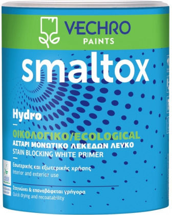Vechro Smaltox Hydro Eco Grundierung Ökologischer Fleckenentferner Primer Weiß Geeignet für Gipskarton / Baumaterialien / Gemäuer 10Es