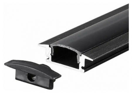 V-TAC Gemauert Aluminiumprofil für LED-Streifen mit Opal Abdeckung 200x2.4x0.7cm