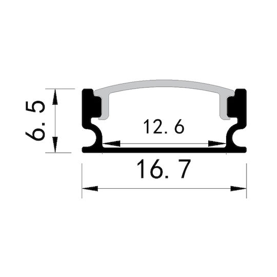 Eurolamp Εξωτερικό Προφίλ Αλουμινίου Ταινίας LED 200x1x1.3εκ.