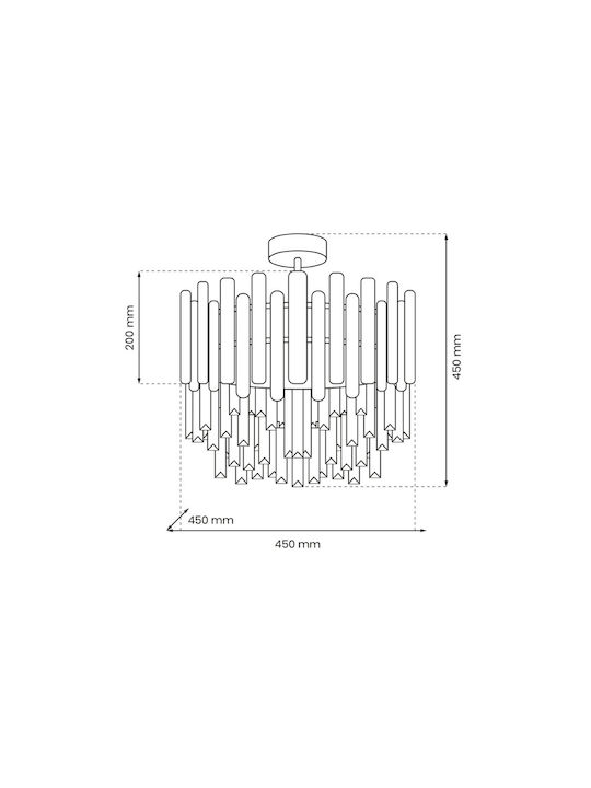 Eko Light Aspen Chandelier with Crystals 6xE14 Gold ML8810