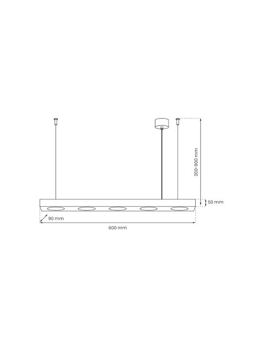 Eko Light Πολυέλαιος Ø102cm Μαύρος MLP8834