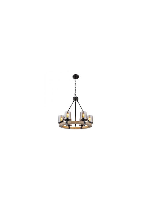 Globo Lighting Πολυέλαιος με Ξύλο Μαύρος Globo Lighting Πολυέλαιος με Ξύλο Μαύρος