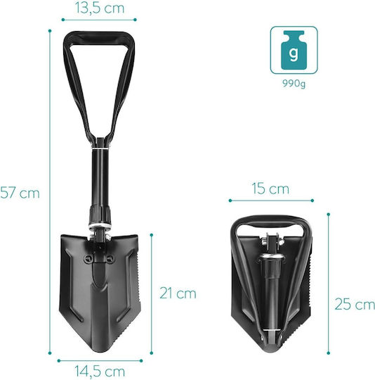 Navaris Überlebensset Schaufel 57cm mit Säge