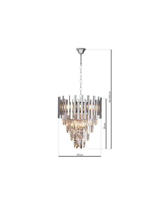 Eko Light Candelabru 9xE14 Ø45cm Argintiu ML5997