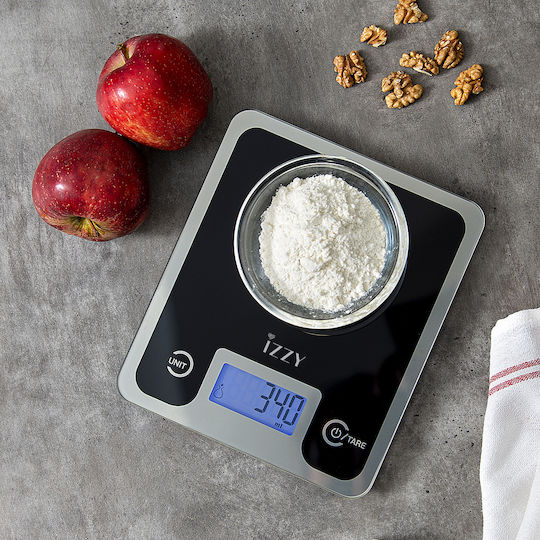 Izzy IZ-7004 Digital Kitchen Scale up to 10kg Black Mirror