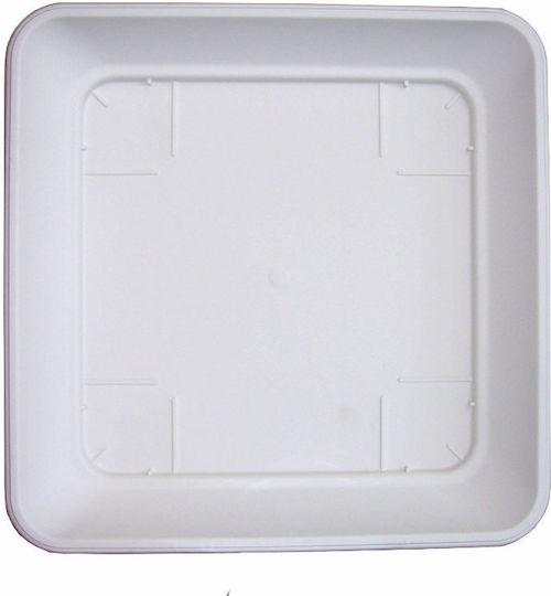 Atmosphera Tetra Plastic Floral White Pot Plate 36x36cm 10.01.0051
